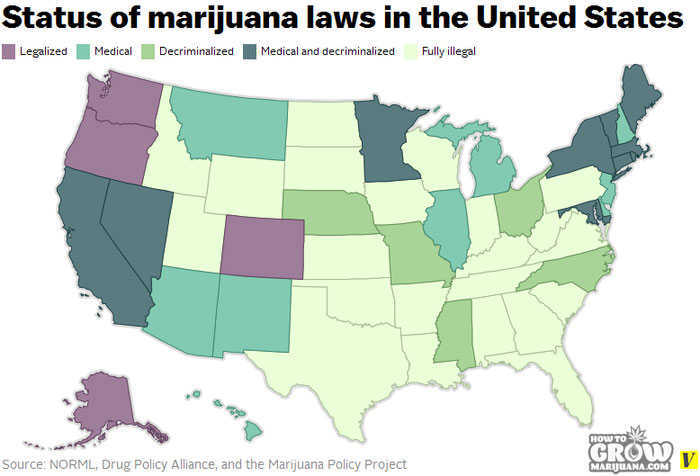 Map of Legal Status of Marijuana in the U.S