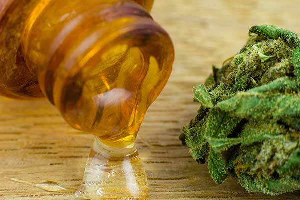 Synthetic THC oil and cannabis bud